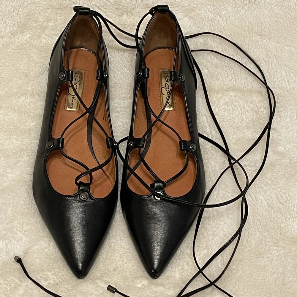 Halogen Lace Up Black Flats